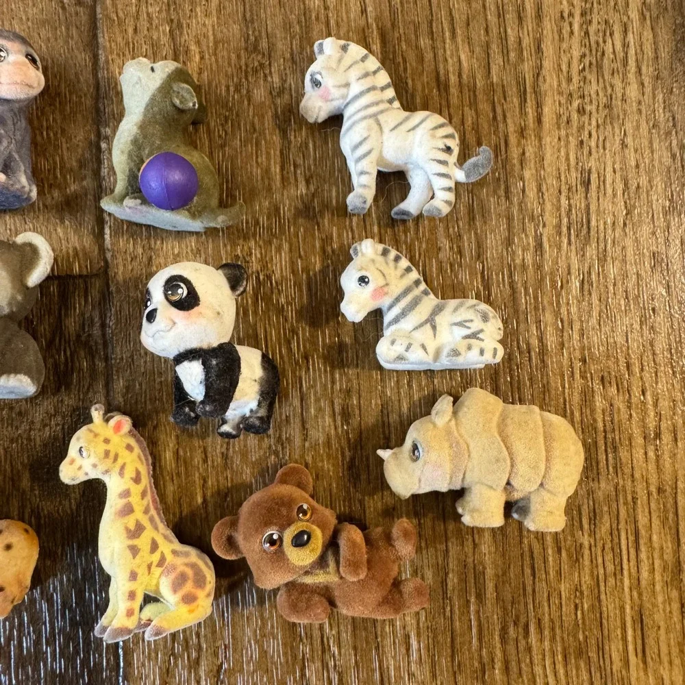 Jungle In My Pocket Flocked Animal Figures Kids Toys Bundle Safari Lot 13 Pieces